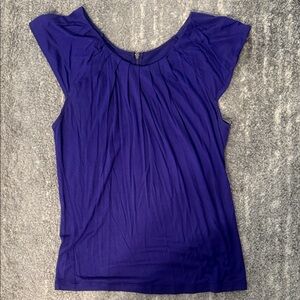 Banana Republic Purple Pleated Short Sleeve Blouse